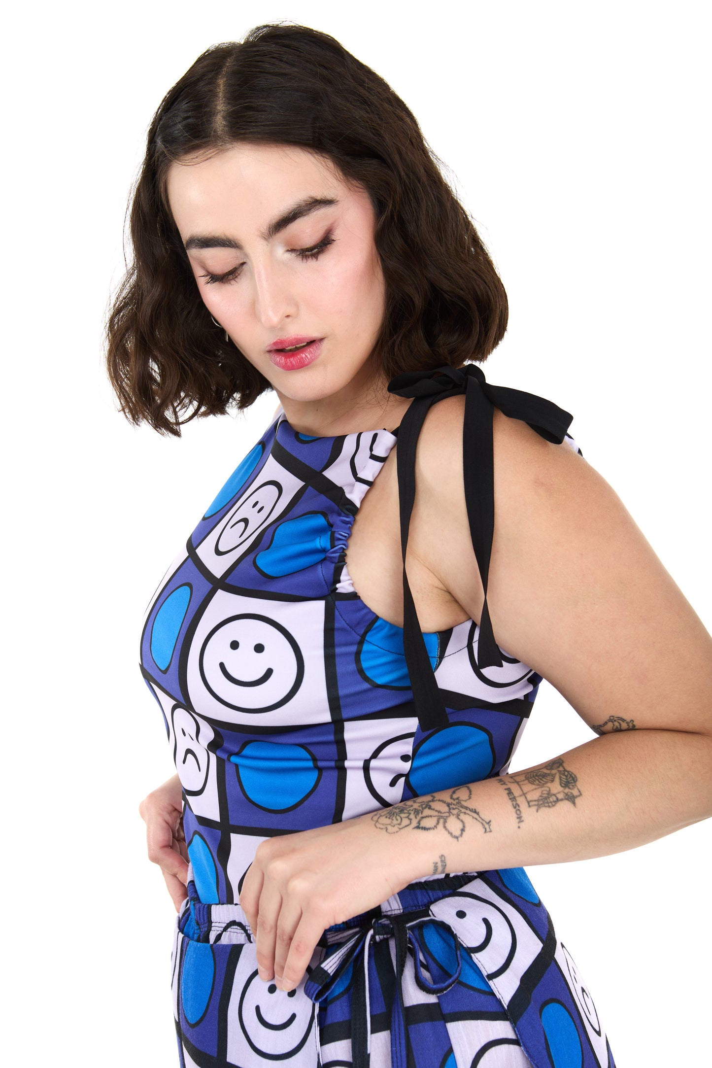 TOP CINTA AZUL- MORADO