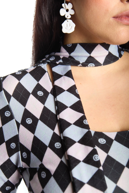 TOP MULTIESCOTE ROMBOS LILA (PRE-VENTA)