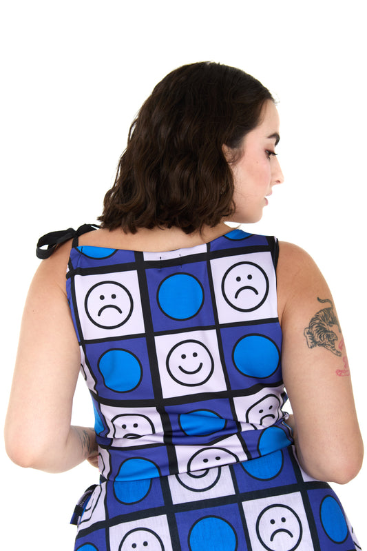 TOP CINTA AZUL- MORADO