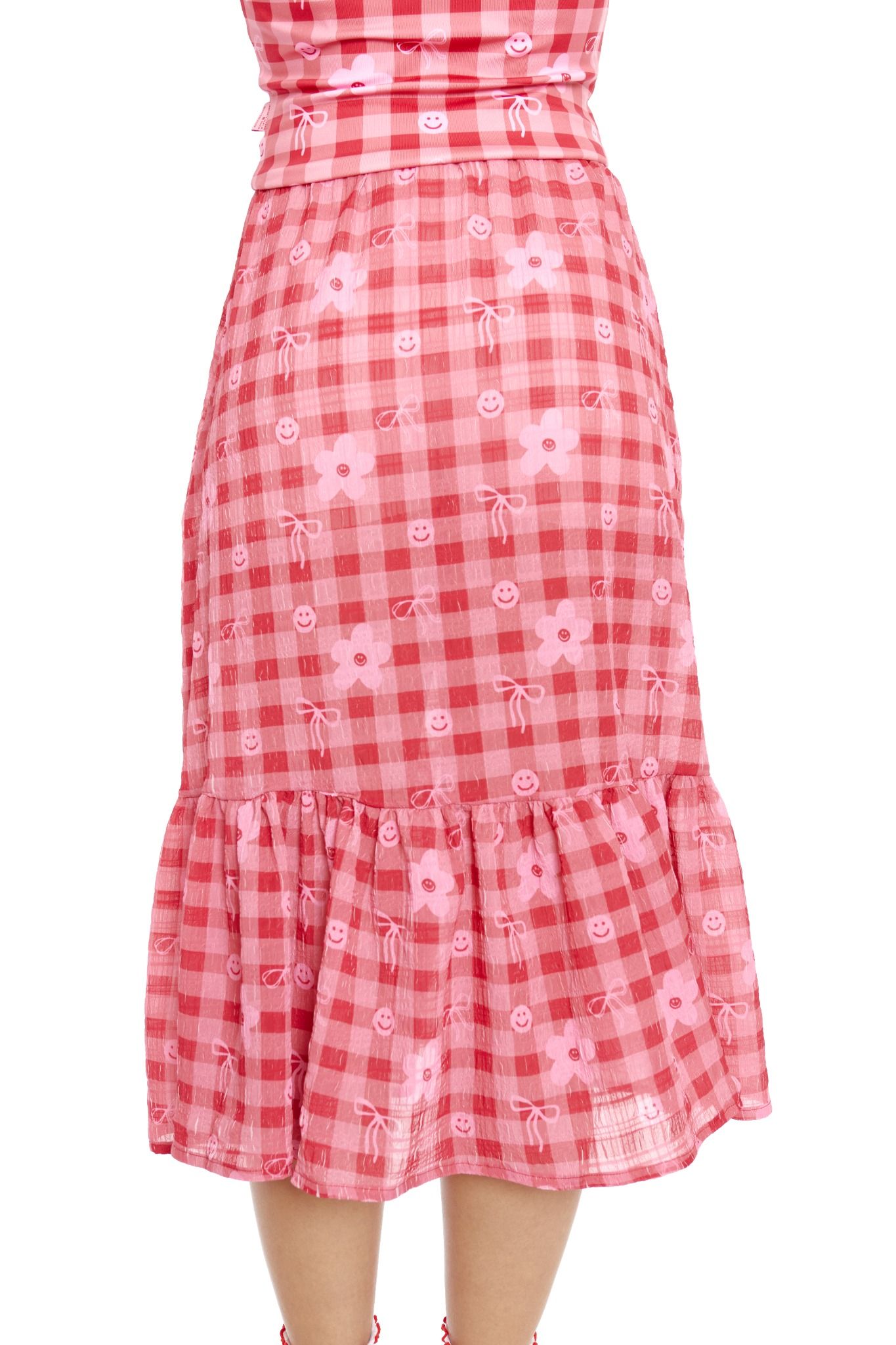 FALDA LARGA ROJA CINTA