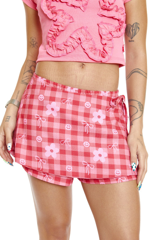 SHORT CAPA ROJO CINTA