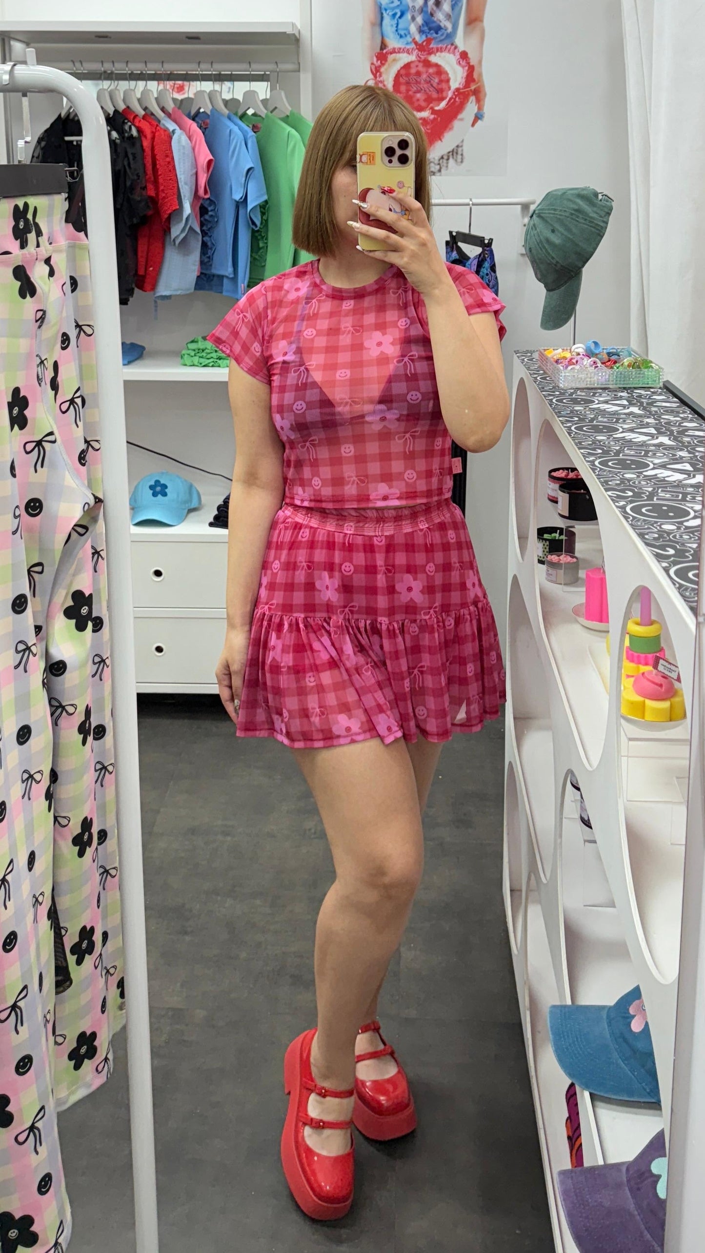 TOP MESH ROJO CINTA