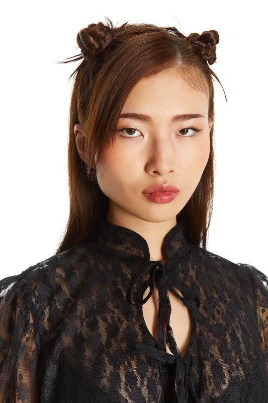 BLUSA AMAPOLAS NEGRA