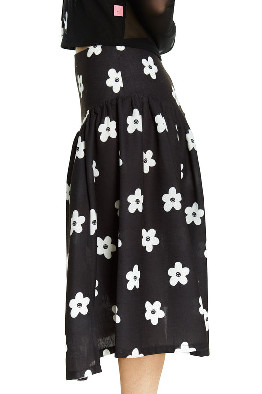 FALDA REBECA NEGRA FLOR