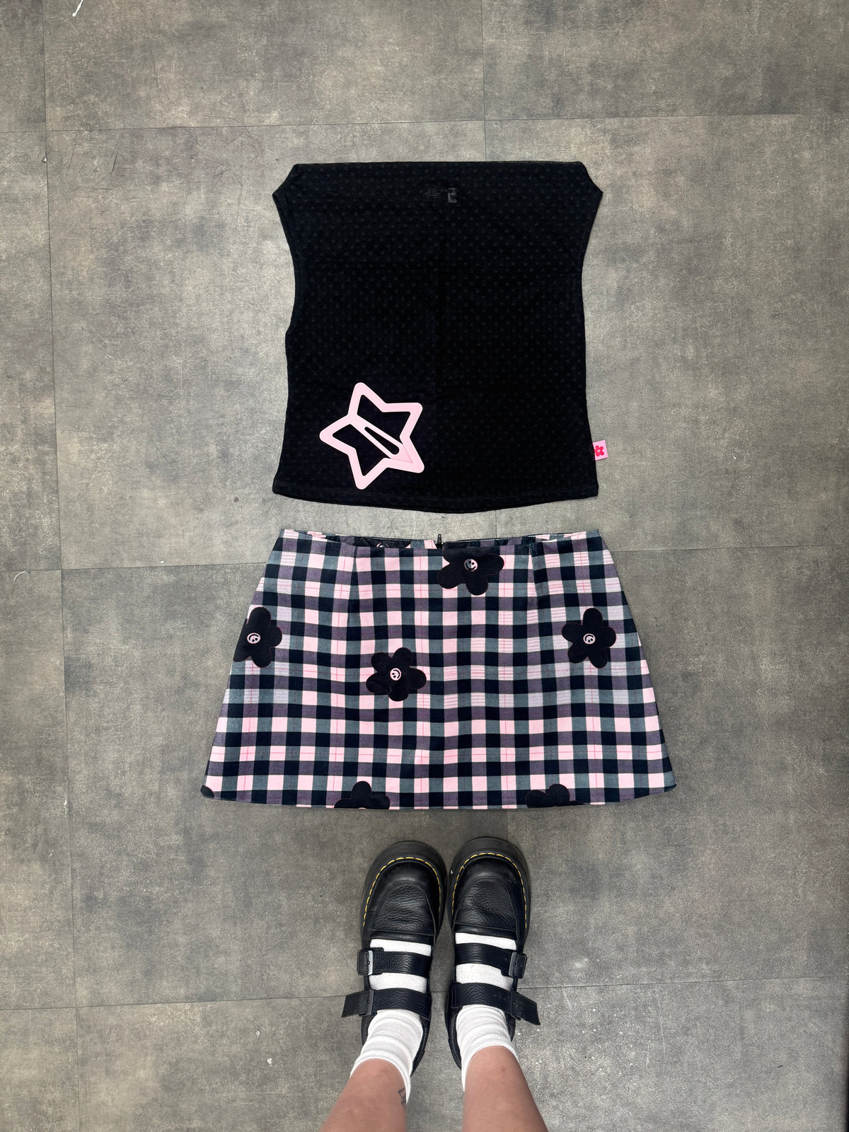 TOP MESH MINI CORAZONES