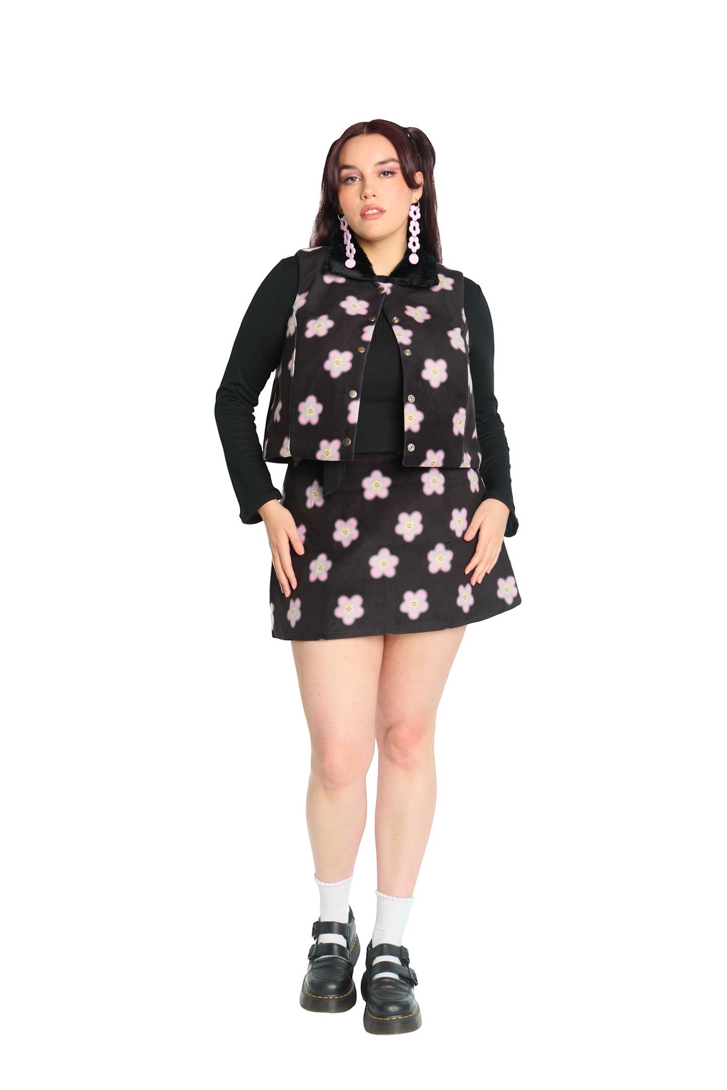 MINI FALDA NEGRO MULTICOLOR (PRE-VENTA)