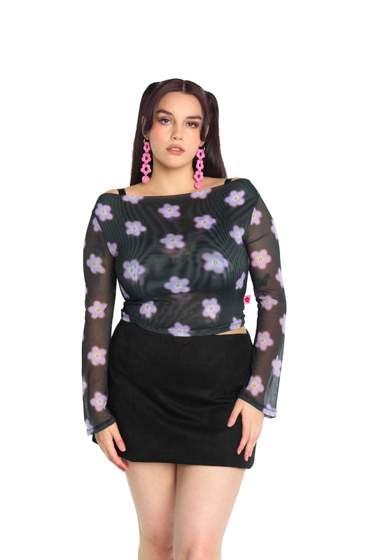 TOP MESH NEGRO MULTICOLOR (PRE-VENTA)