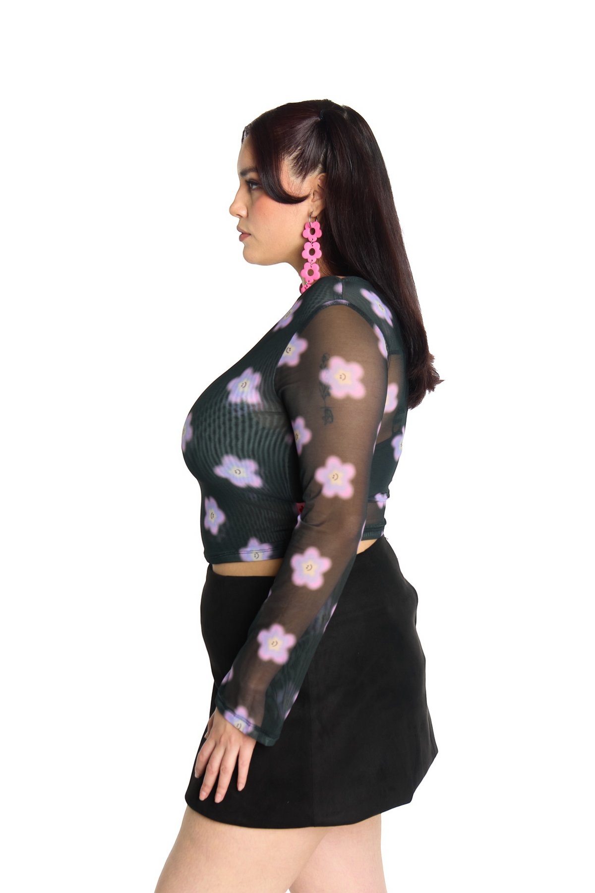 TOP MESH NEGRO MULTICOLOR