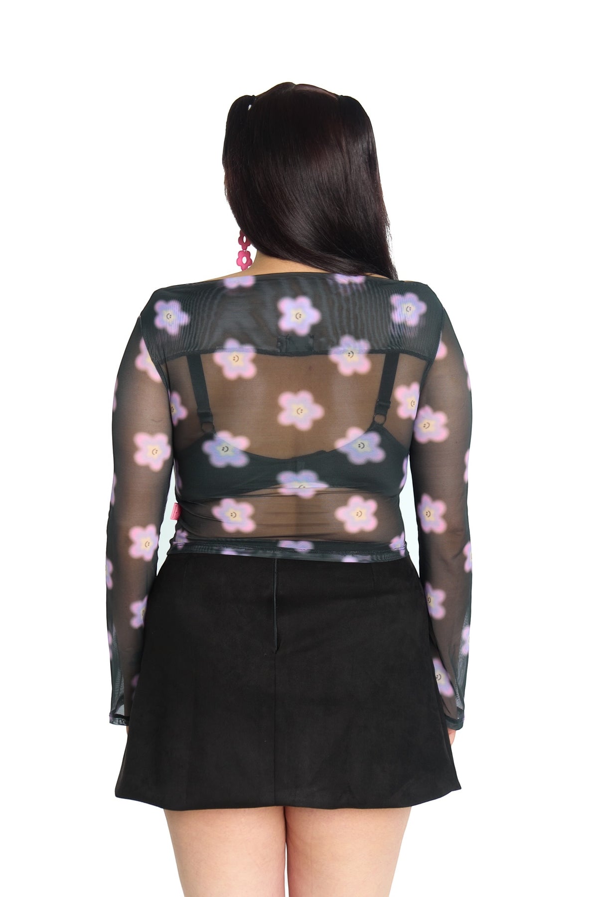 TOP MESH NEGRO MULTICOLOR