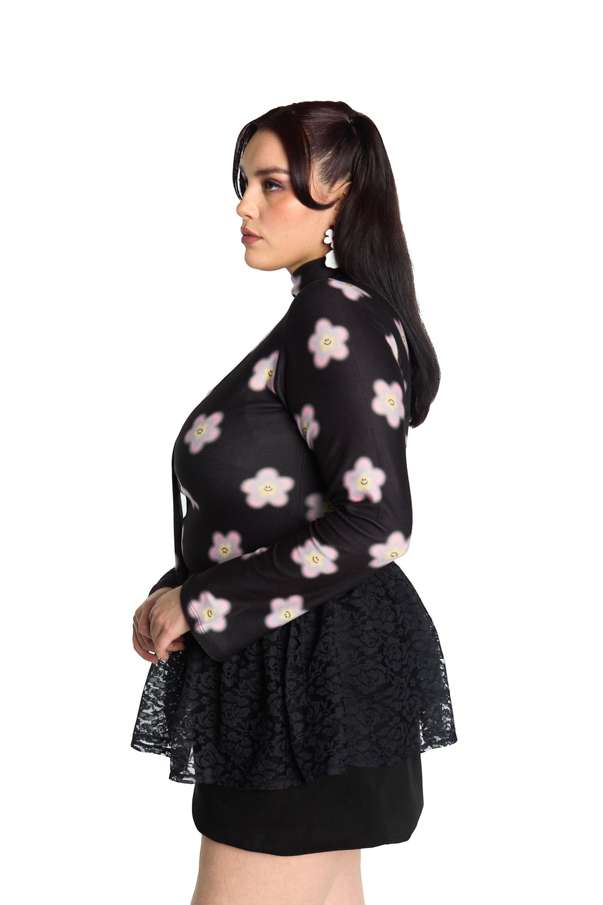 TOP MULTIESCOTE NEGRO MULTICOLOR