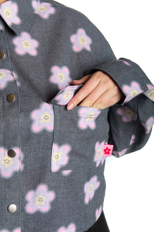 SOBRECAMISA NEGRO MULTICOLOR