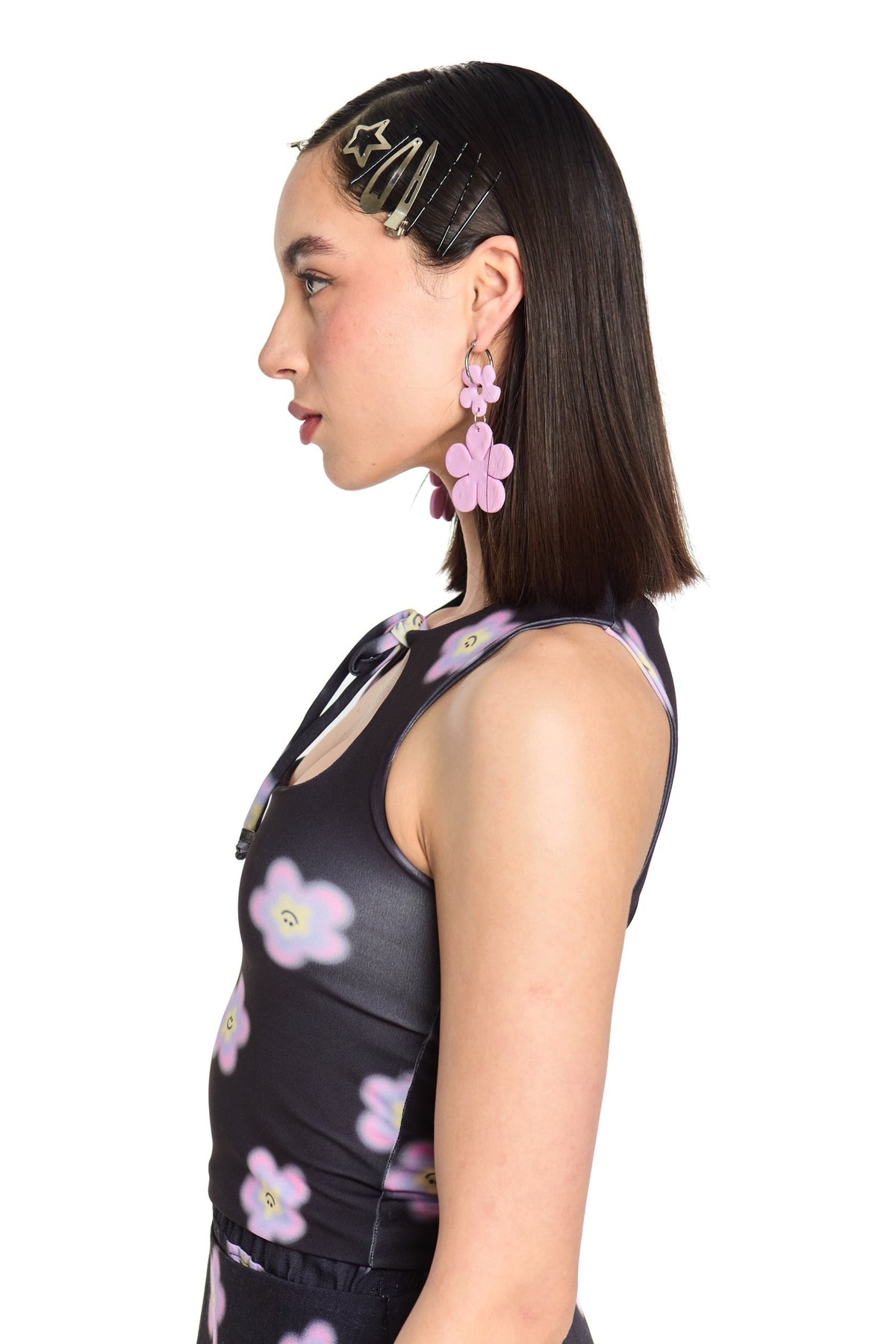 TOP ESCOTE NEGRO MULTICOLOR