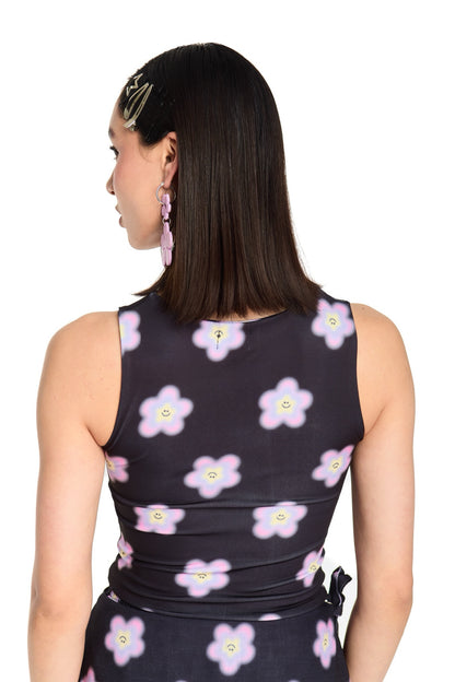 TOP ESCOTE NEGRO MULTICOLOR