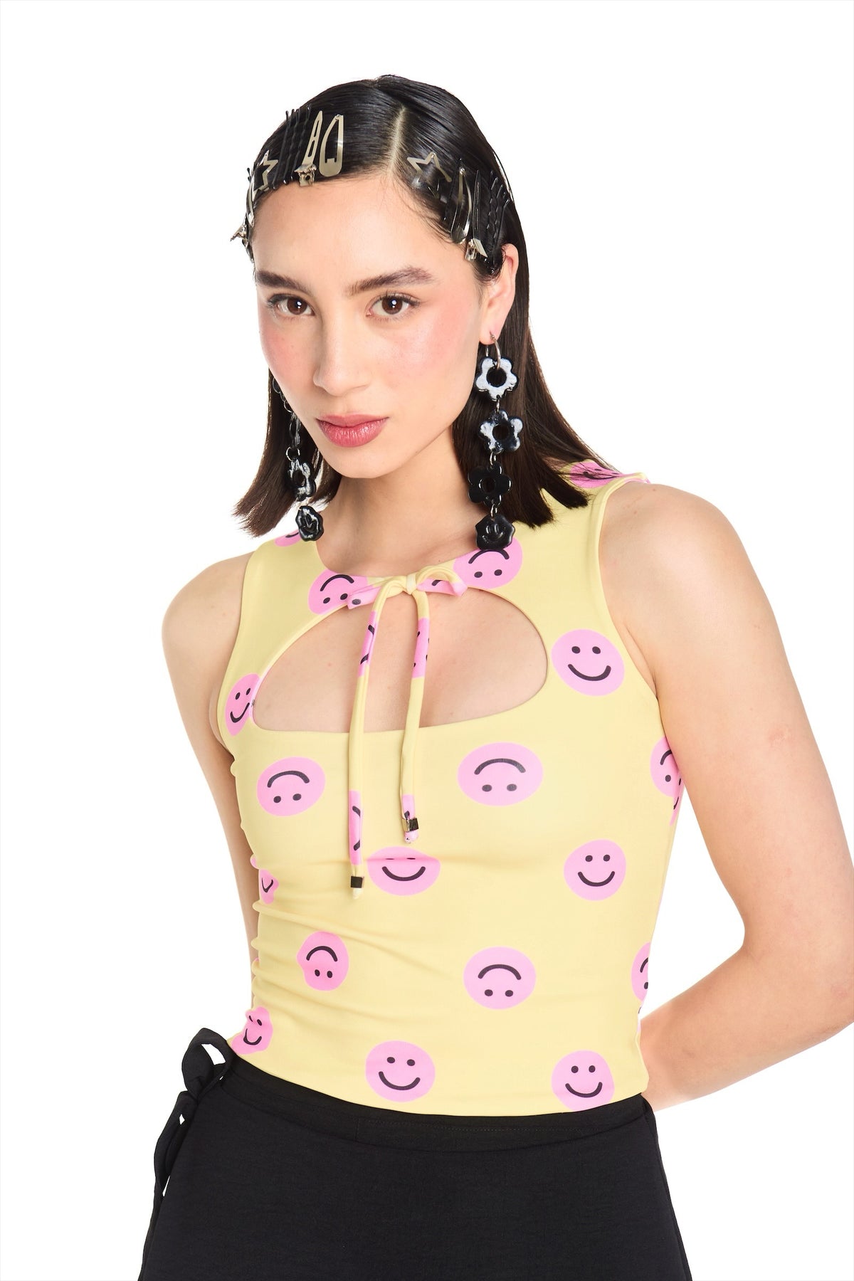 TOP ESCOTE AMARILLO ROSA