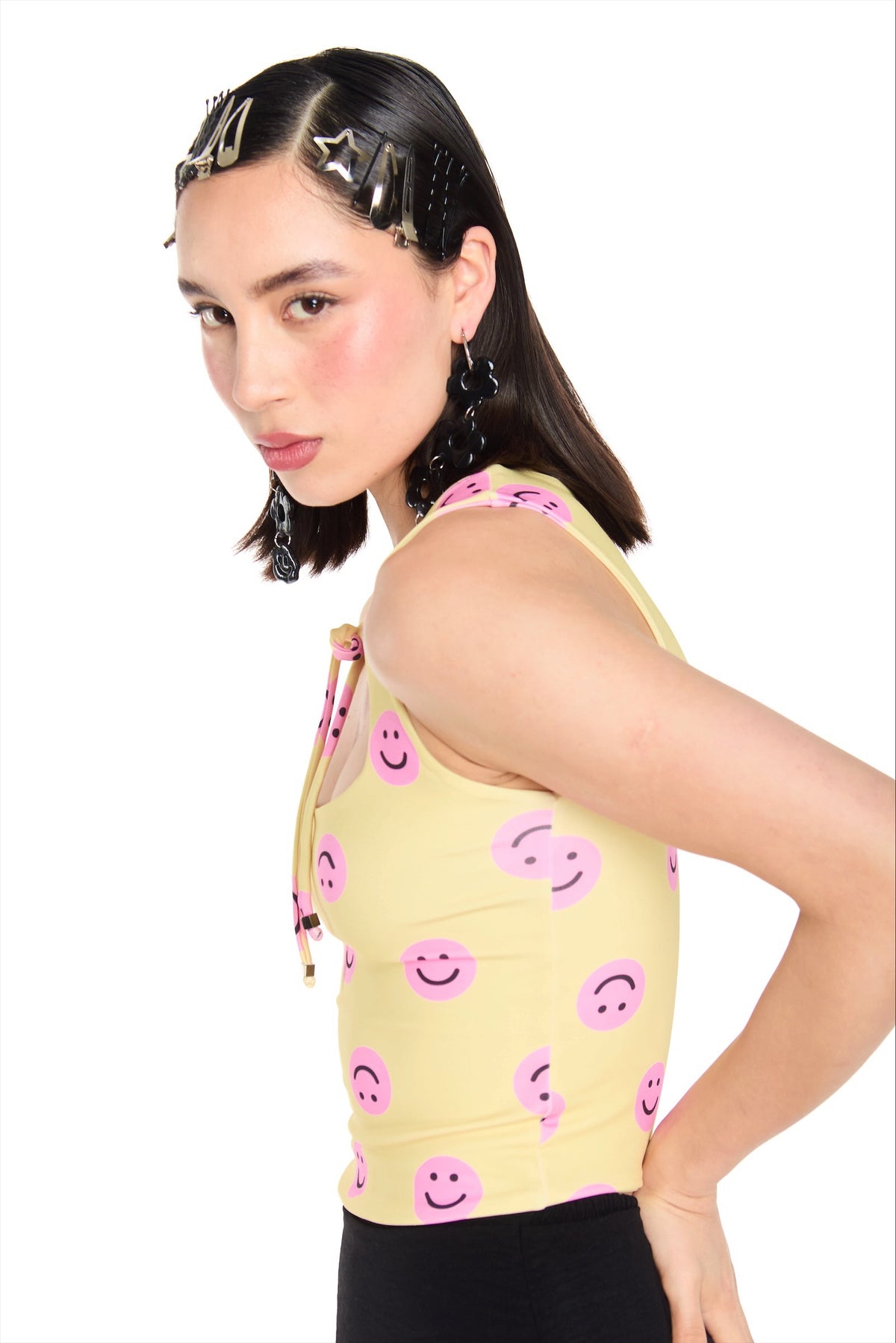 TOP ESCOTE AMARILLO ROSA