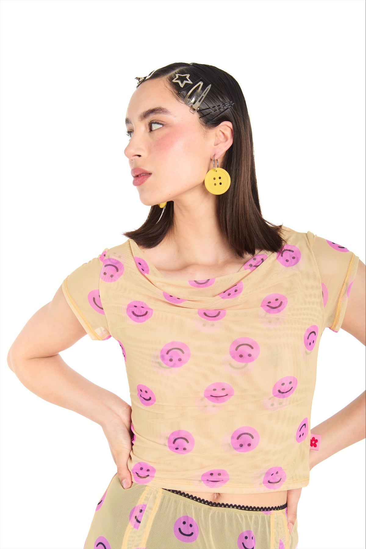 TOP MESH AMARILLO ROSA