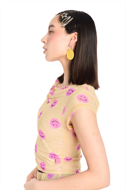 TOP MESH AMARILLO ROSA