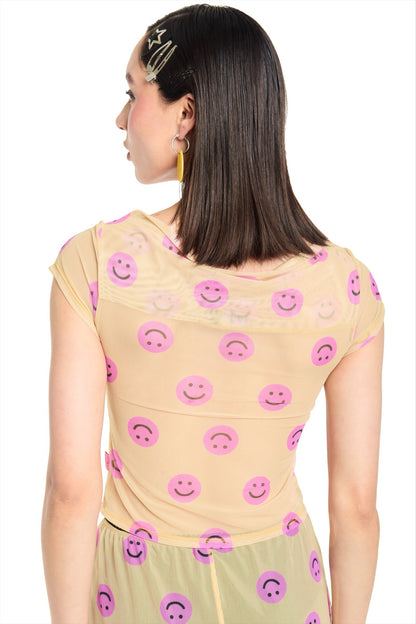 TOP MESH AMARILLO ROSA