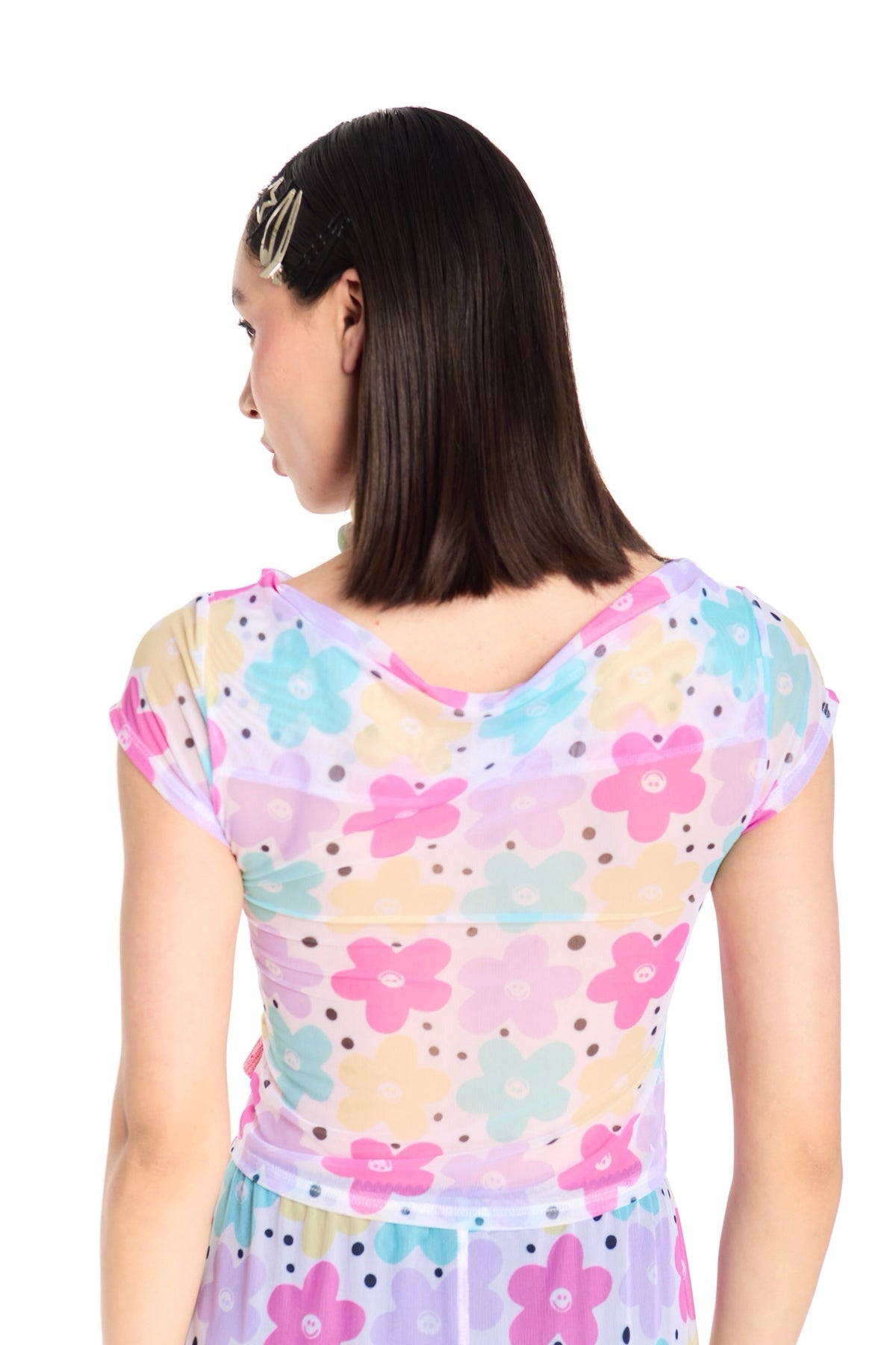 TOP MESH FLORES PASTEL