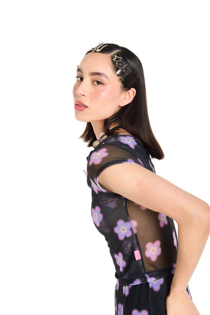 TOP MESH NEGRO MULTICOLOR