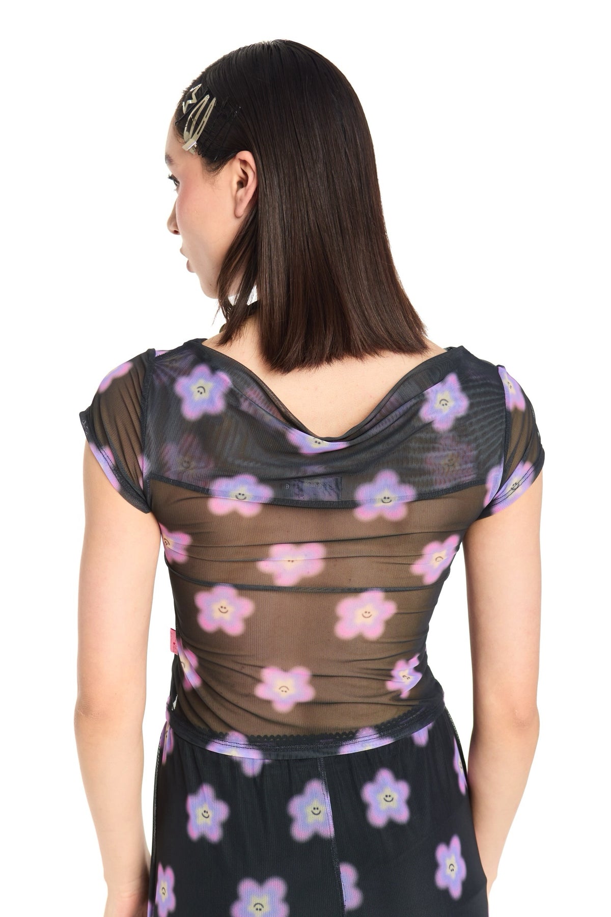 TOP MESH NEGRO MULTICOLOR