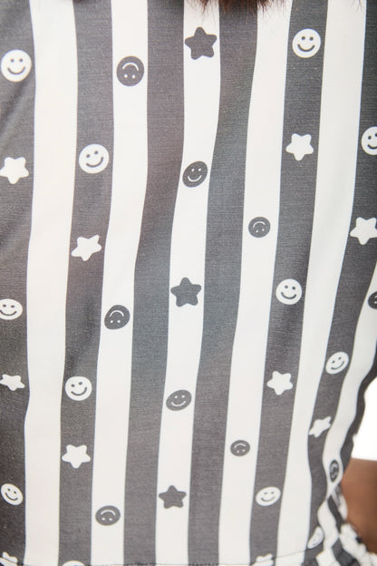 BLUSA ESCOTE B&N LINEAS