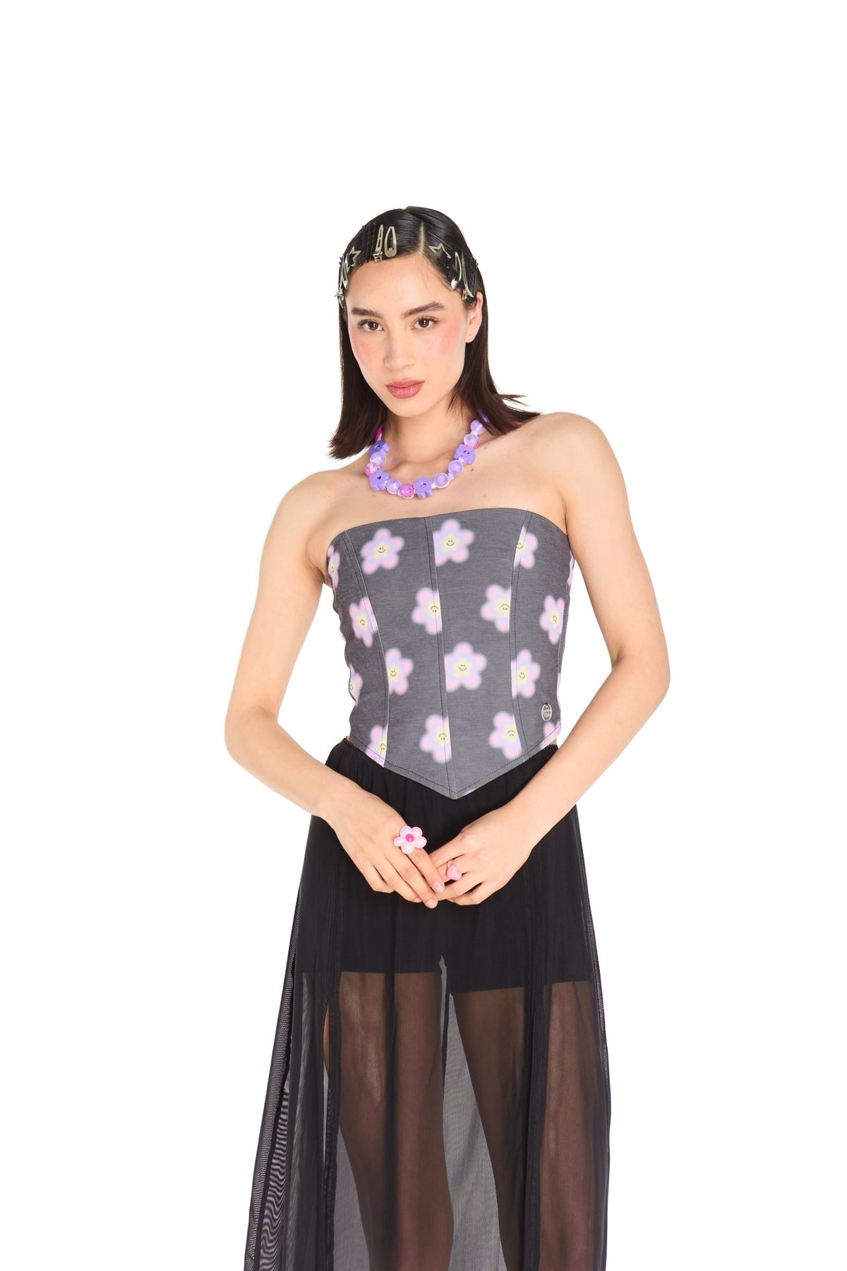 CORSET GRIS MULTICOLOR