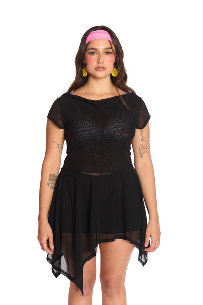 VESTIDO ASIMÉTRICO NEGRO BASIC