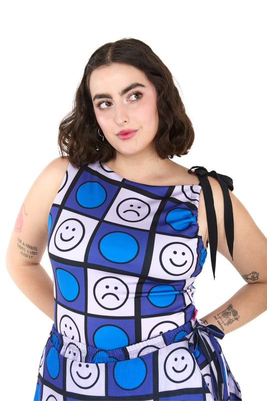 TOP CINTA AZUL- MORADO