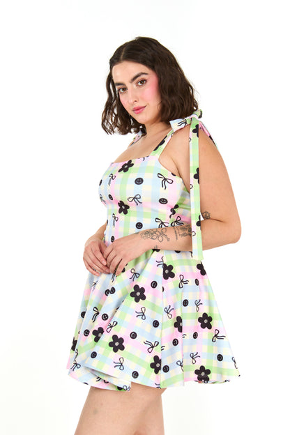 VESTIDO MULTICOLOR CINTA