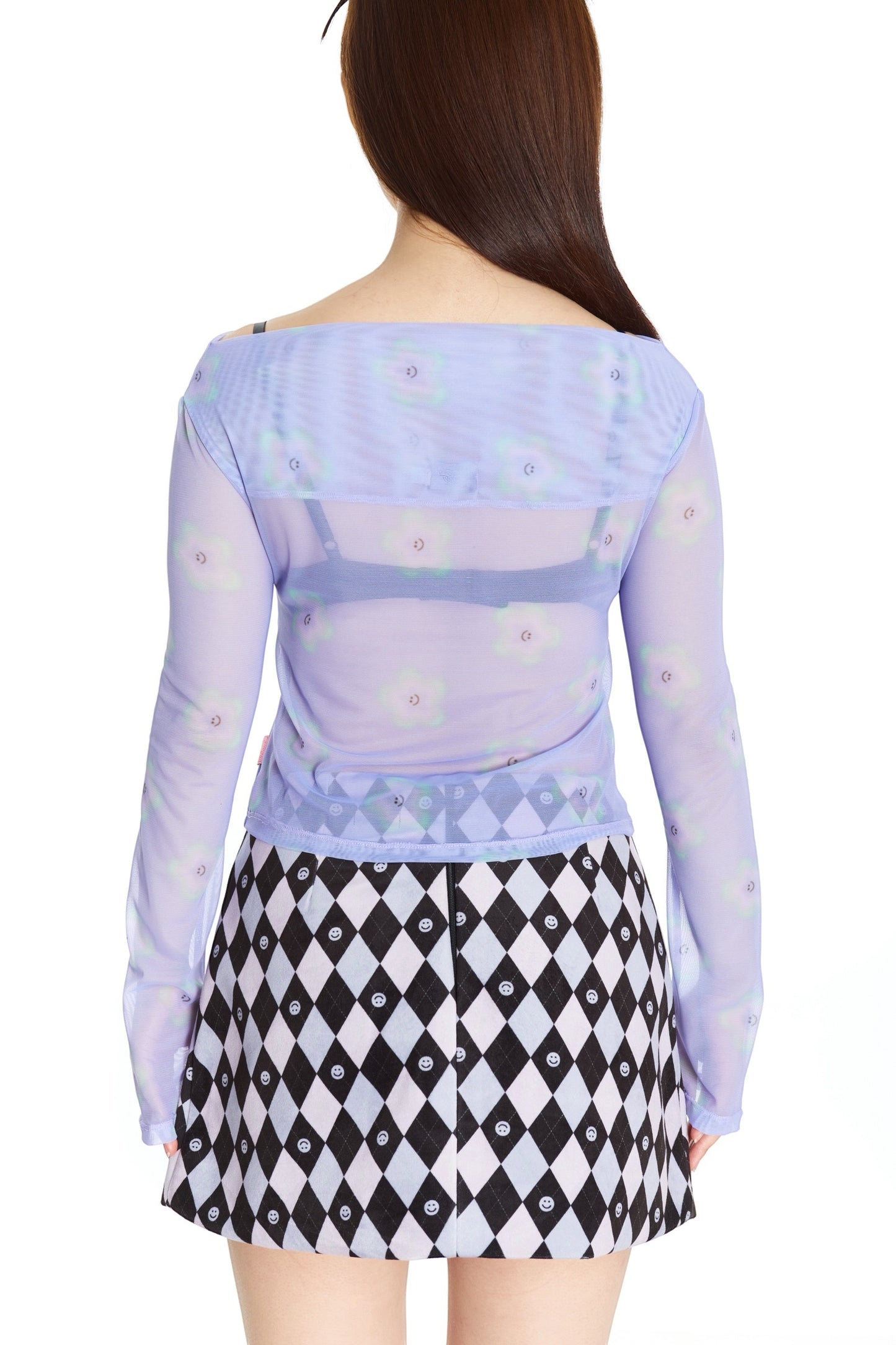 TOP MESH LILA FLOR