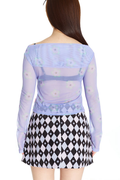 TOP MESH LILA FLOR
