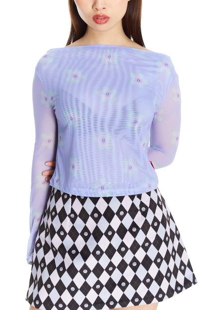 TOP MESH LILA FLOR