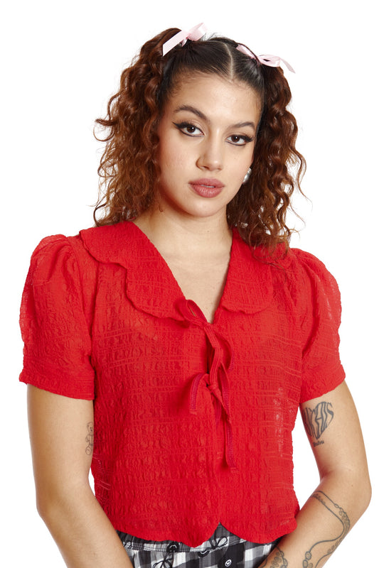 BLUSA FLOR ROJA