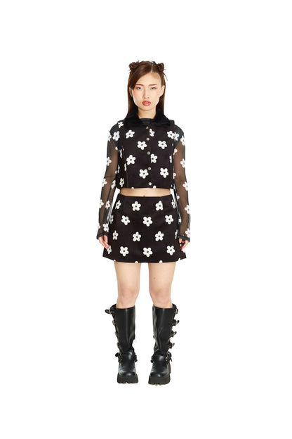 TOP MESH NEGRO FLOR