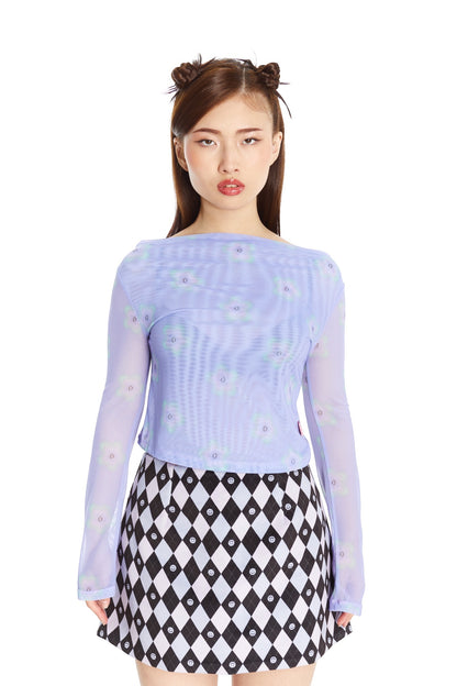 TOP MESH LILA FLOR