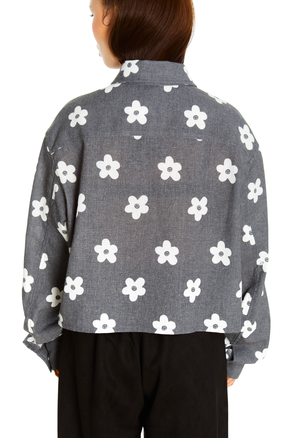 SOBRECAMISA GRIS FLOR