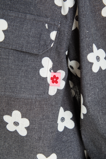 SOBRECAMISA GRIS FLOR
