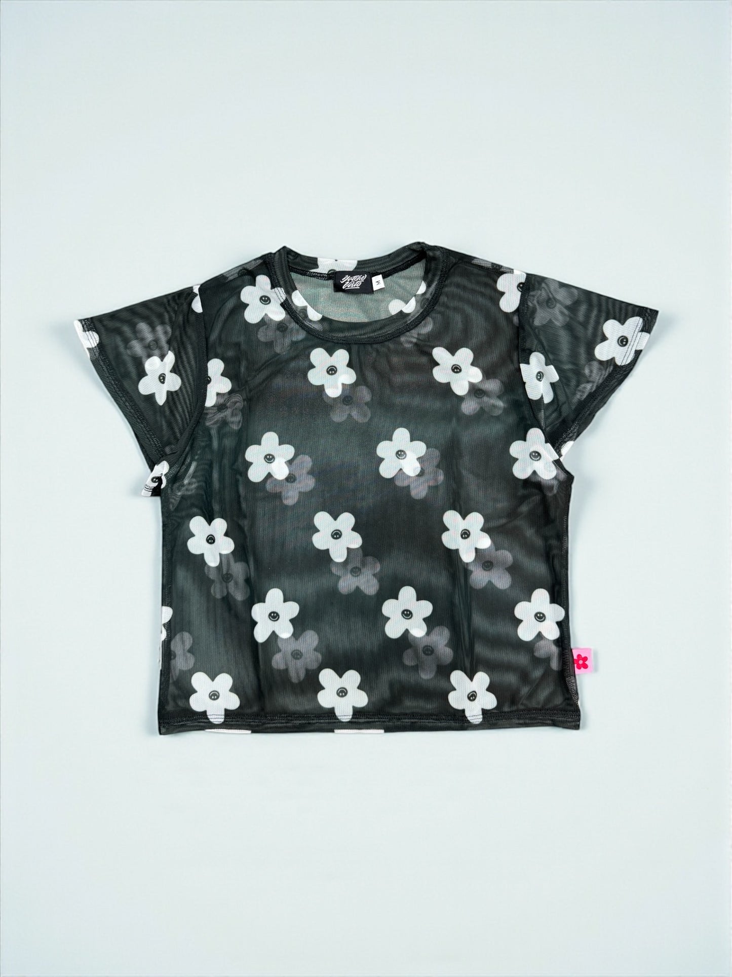 TOP MESH NEGRO FLOR