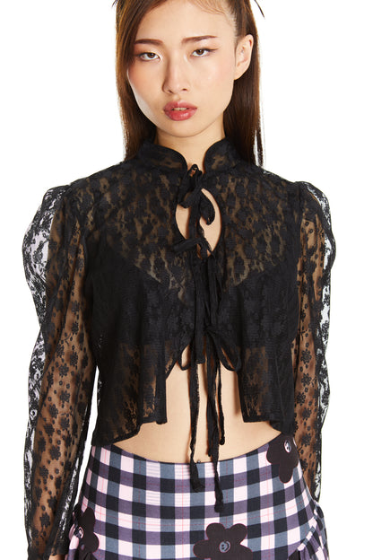 BLUSA AMAPOLAS NEGRA