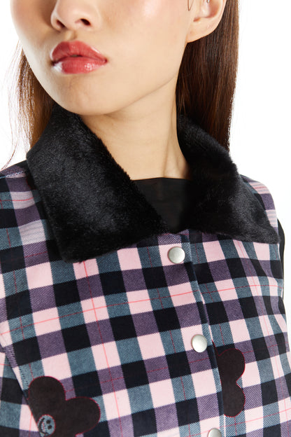 CHAQUETITA PIEL CUADRILLE FLOR