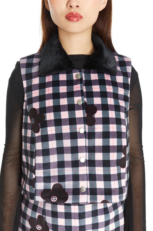 CHAQUETITA PIEL CUADRILLE FLOR