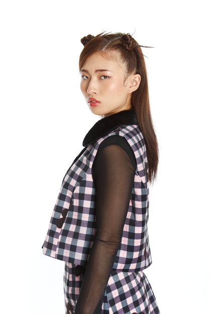 CHAQUETITA PIEL CUADRILLE FLOR