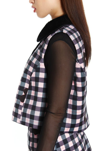 CHAQUETITA PIEL CUADRILLE FLOR