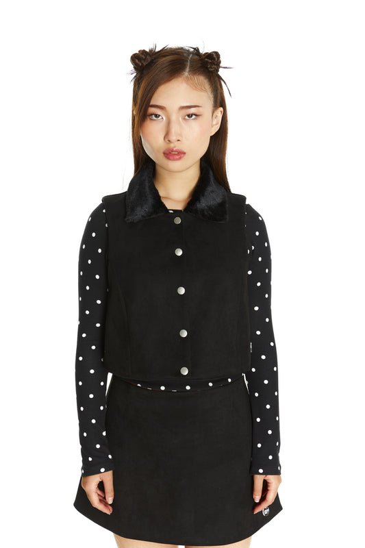 CHAQUETITA PIEL NEGRA BASIC