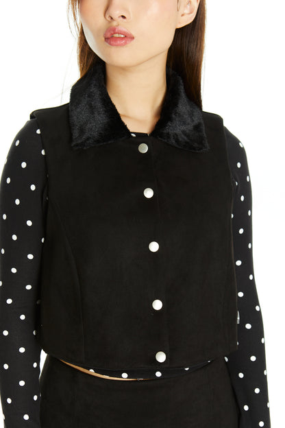 CHAQUETITA PIEL NEGRA BASIC