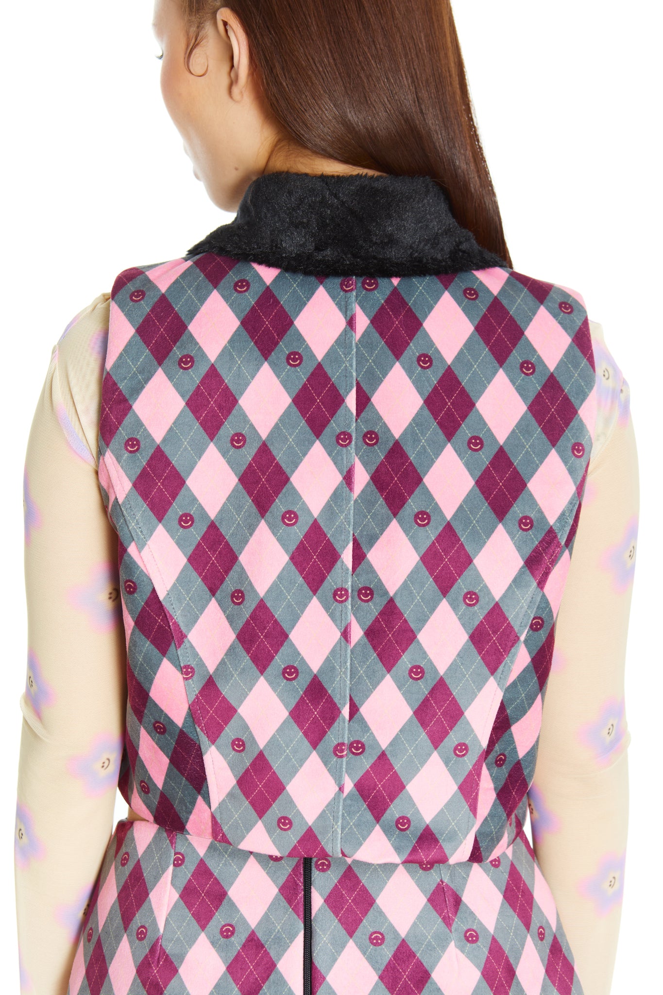 CHAQUETITA PIEL ROMBOS BURDEO