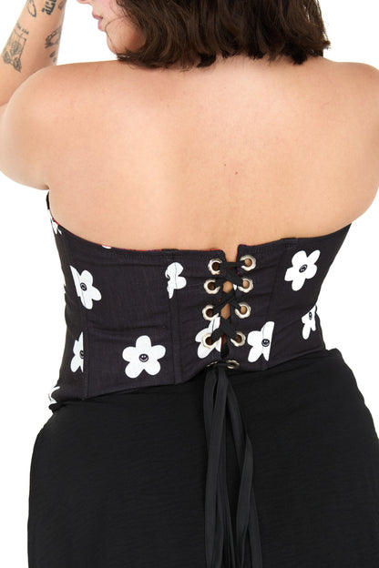 CORSET NEGRO FLOR
