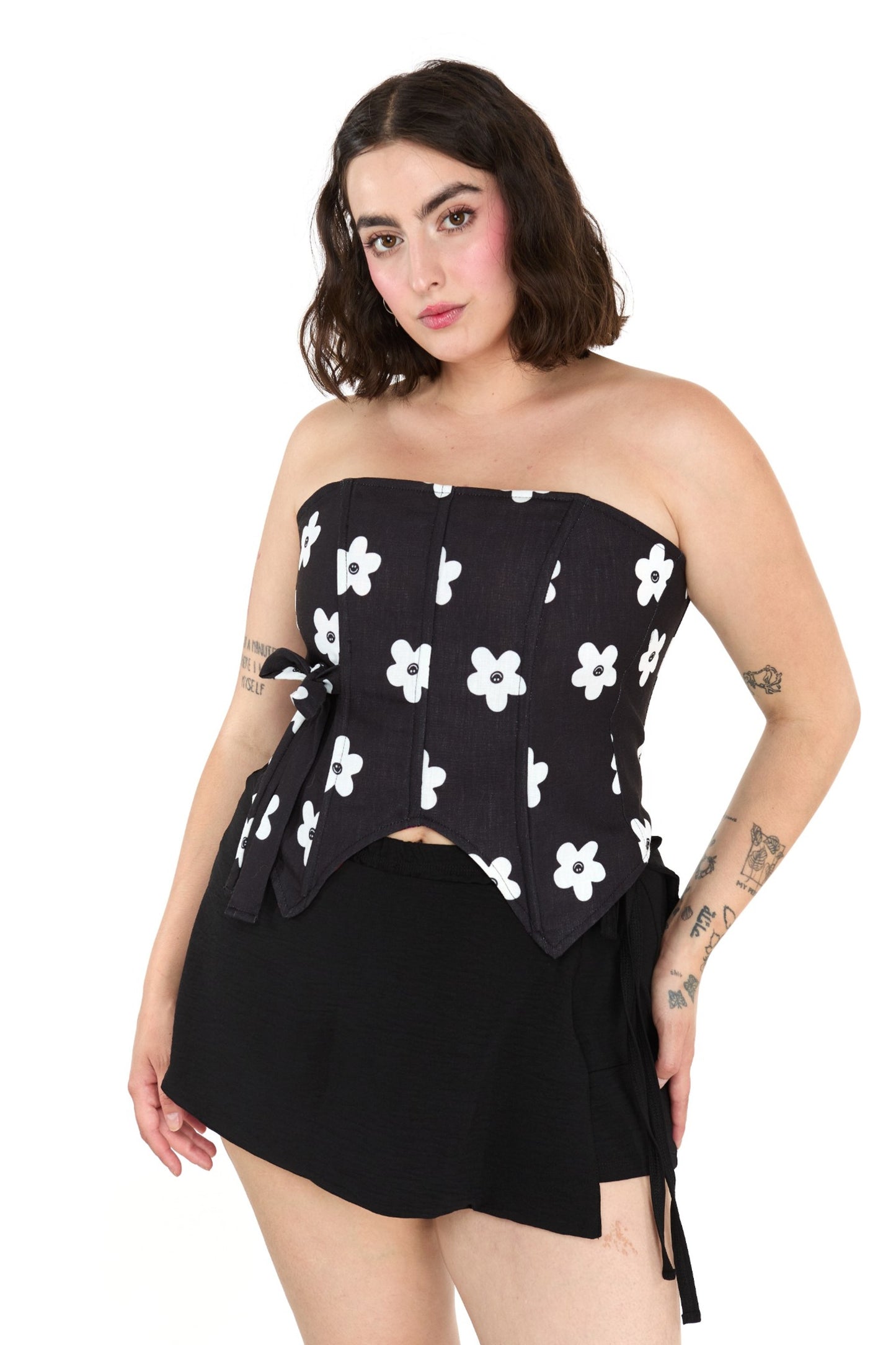 CORSET NEGRO FLOR