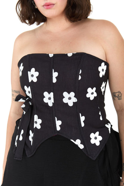 CORSET NEGRO FLOR